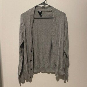 H&M Light Gray Button-Up Cardigan